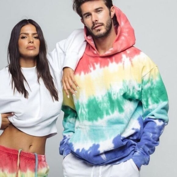 Talentless Tie Dye Hoodie Rainbow Multicolor Cotton Sweatshirt Medium NEW - Picture 1 of 10